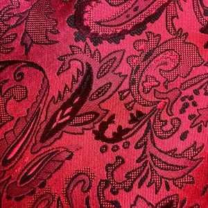 Dona Dona Mens Necktie Tie Red Paisleys 100% Silk NWT $85 MSRP